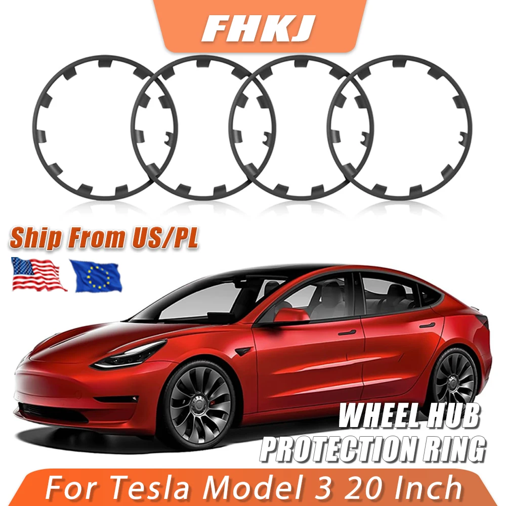 4 Stück 20 Zoll Radnabenschutzringe für Tesla Model 3 2023 Auto Exterieur Performance Patch Ersatzfelgen Autozubehör