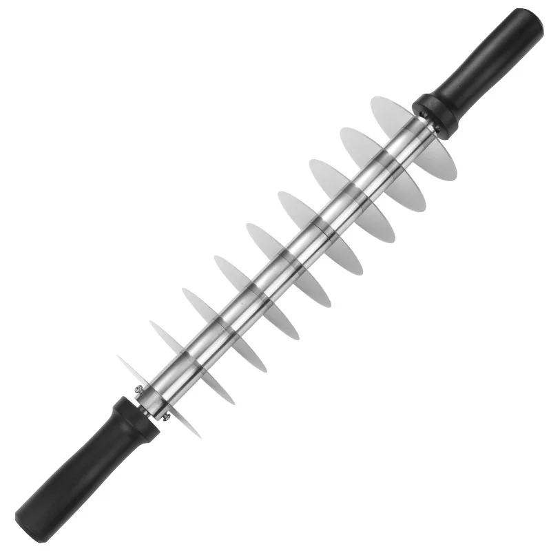 Stainless Steel Hand Roller Dough Cutting Baking Pastry Tool Handle Home Kitchen Pizza Bread Pastry Baking Stick Tool