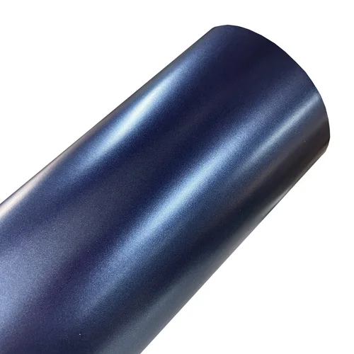 Imagen 2 del producto Rollo de película de envoltura de vinilo azul medianoche metálico mate de primera calidad, pegatina autoadhesiva, lámina de envoltura de coche automotriz azul marino