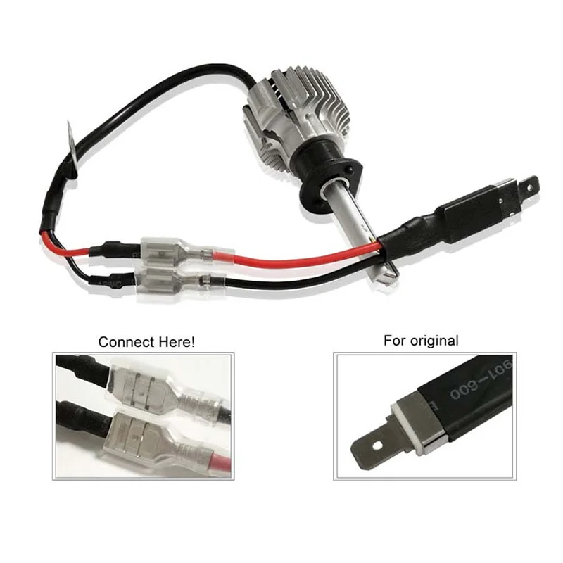 2PCS H1 Replacement Single Converter Wiring Connector Cable Conversion Adapter Holder for HID Headlight Bulb Accessories