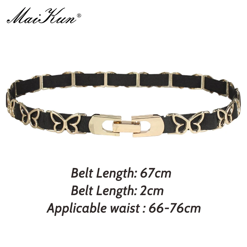 Maikun Vintage Elastic Thin Belt Women\'s Versatile Metal Decorative Dress Accessories Personality Fashion Sweater Girdle