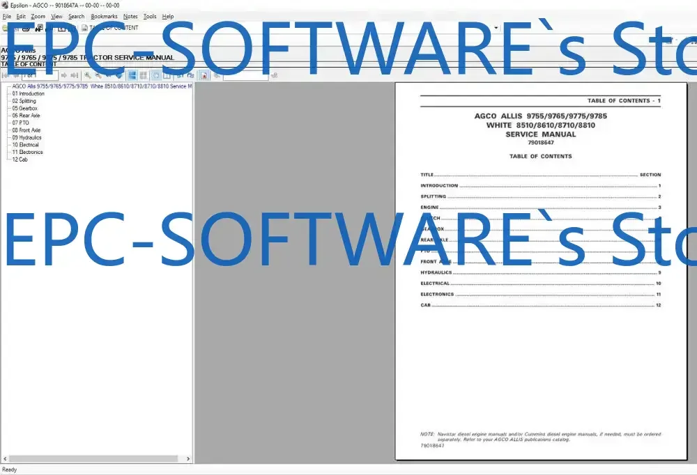 

EPC-SOFTWARE AGCO Allis Part Book & Workshop Service Manuals [2021]