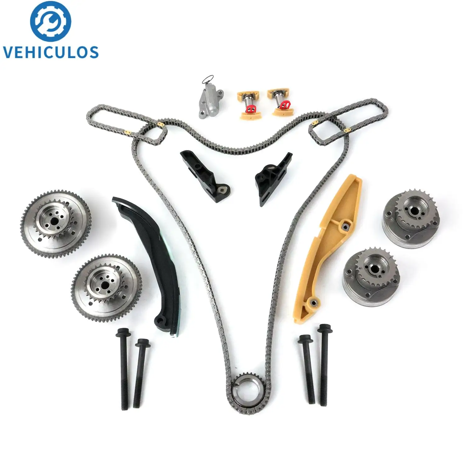 Timing Chain Kit with Cam Phaser VVT For Ford F-150 Explorer Taurus Transit Mustang Edge Lincoln F-150 MKX Navigator Nautilus