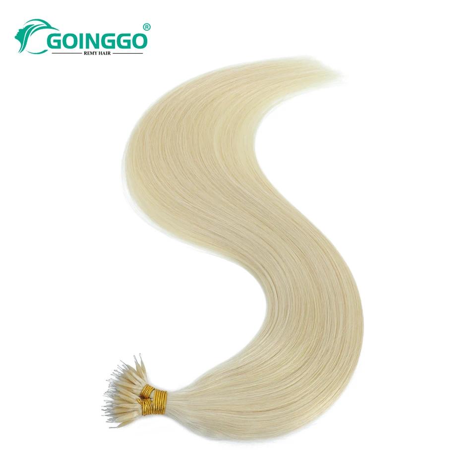 Nano Ring Haar verlängerung echtes menschliches Haar natürliches Highlight blonde gerade Mikro perlen Haar verlängerung 0,8g/1g/Strang 12-26 Zoll