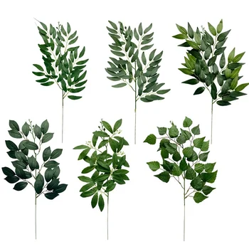 Artificial Green Plant Fake Eucalyptus Leaf Flower Arrangement Accessories Wedding Home…