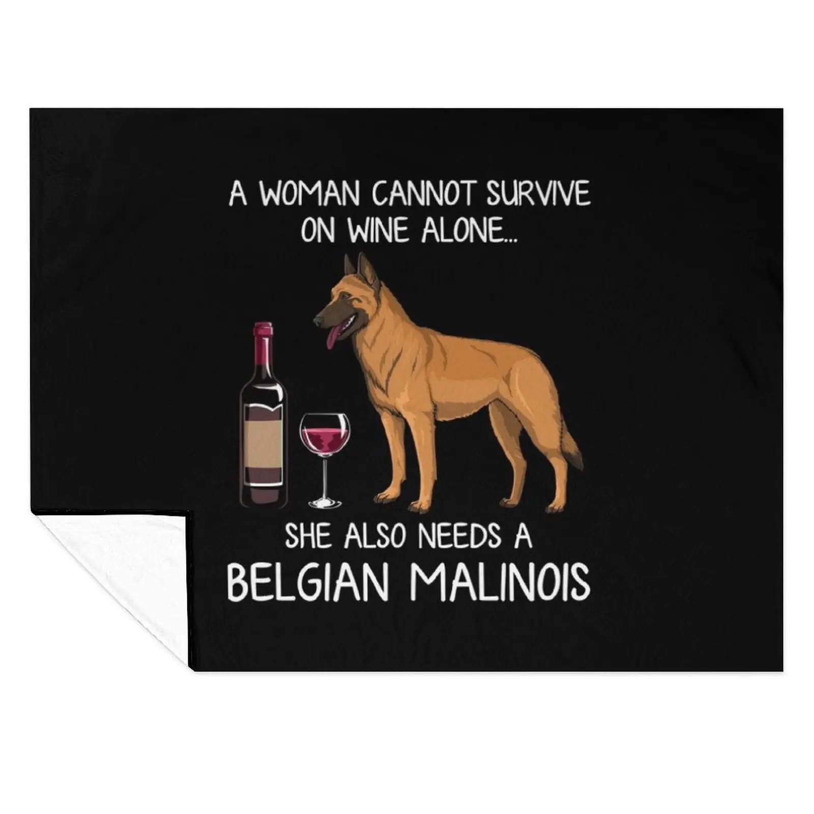 

Belgian Malinois and wine Funny dog Throw Blanket Extra Large Throw For Sofa Thin Bed Fashionable Blankets