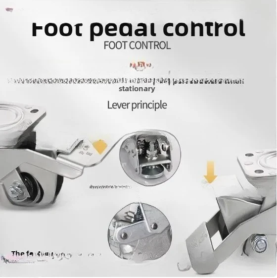 3 Inch Foot Type, Horizontal Adjustment Wheel, Lift Universal Wheel, with Brake