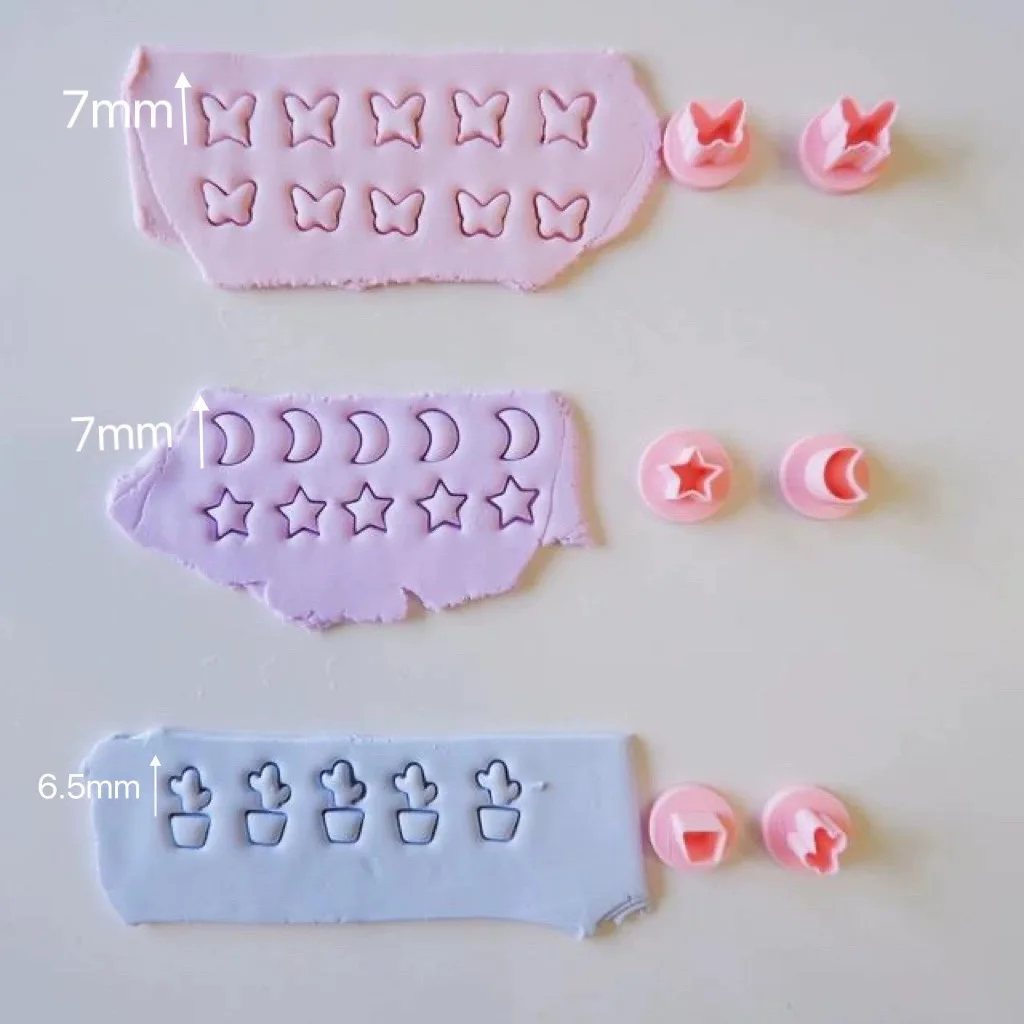 7-8mm Christmas Halloween Polymer Clay Cutters, Halloween Clay Cutters for Polymer Clay Jewelry  Mini Clay Cutters