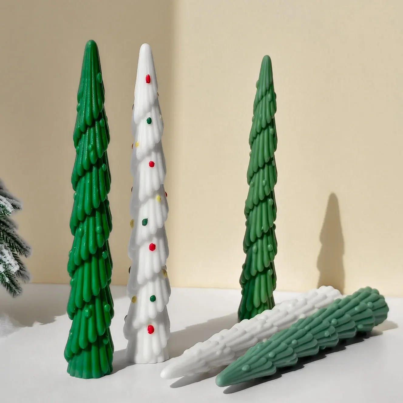

DIY Christmas Tree Candle Silicone Mold 3D Long Stick Aroma Wax Handmade Xmas Holiday Decor Home Gift Aromatherapy Making Craft
