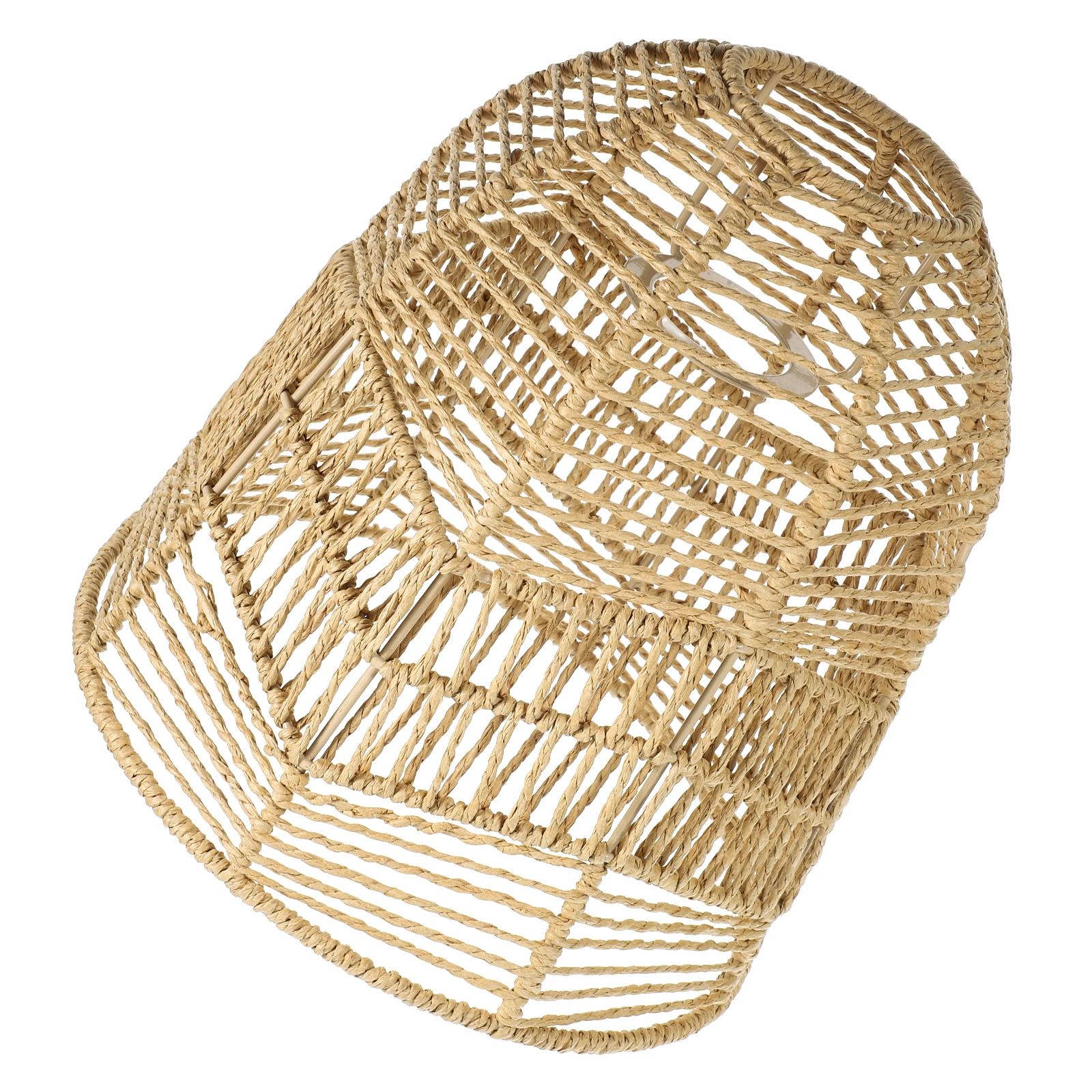 

Rattan Lampshade Woven Basket Weave Khaki Hollow Out Vintage Decor Replacement Cover For Chandeliers Wall Ceiling Lights