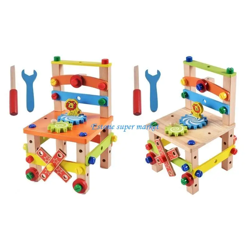 090B لعبة بناء جذعية خشبية إبداعية لتعلم رياض الأطفال مع/