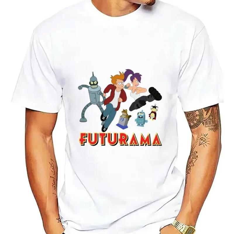 Cartoon F-Futurama Cool T Shirt Men Couple Combination Women Clothes Short Sleeve Collar Fashion Cotto