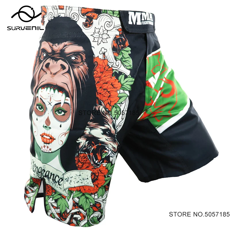 

MMA Shorts Men Women Printing Muay Thai Boxing Cage Fight Shorts BJJ Martial Arts Combat Wrestling Grappling Kickboxing Trunks