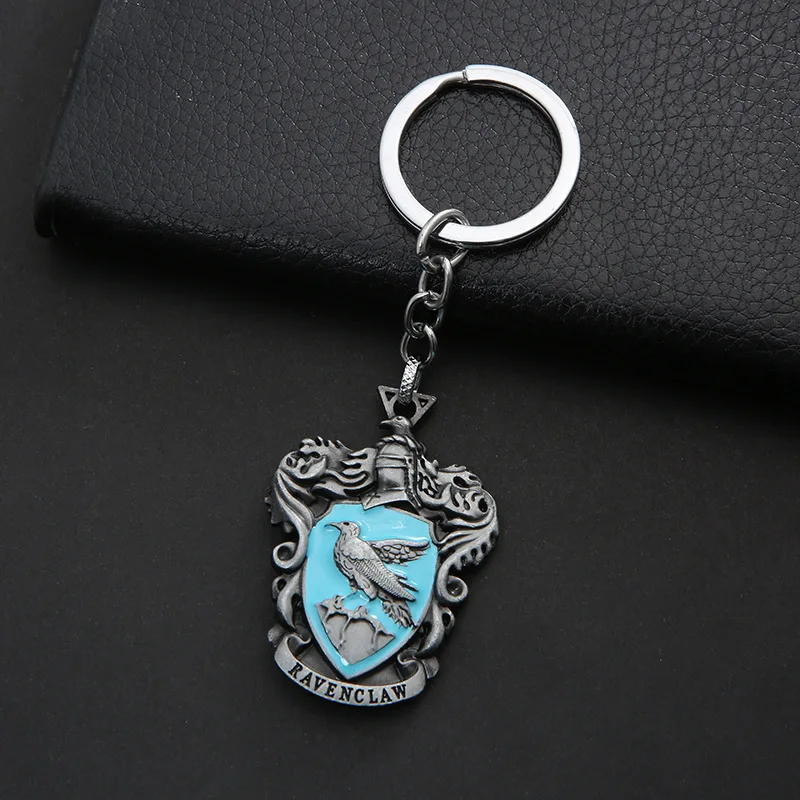 Hogwarts Magic Academy Badge Metal Keychain Golden Snitch Zinc Alloy Keyring for Women Men Christmas Gifts