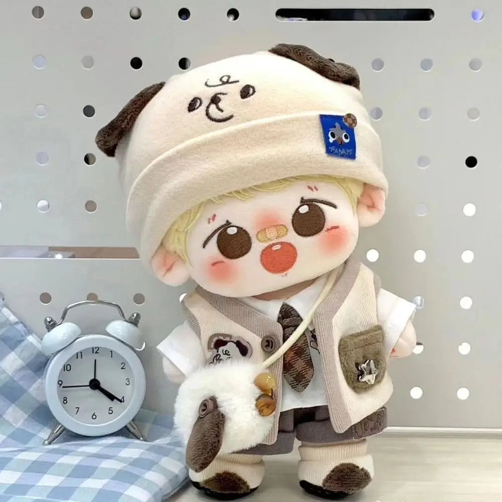 Children's Gift Toys Cartoon 20cm Cotton Doll Clothes Lovely Puppy Pattern Stuffed Dolls Outfit Hat Cute Changing Dressing Game