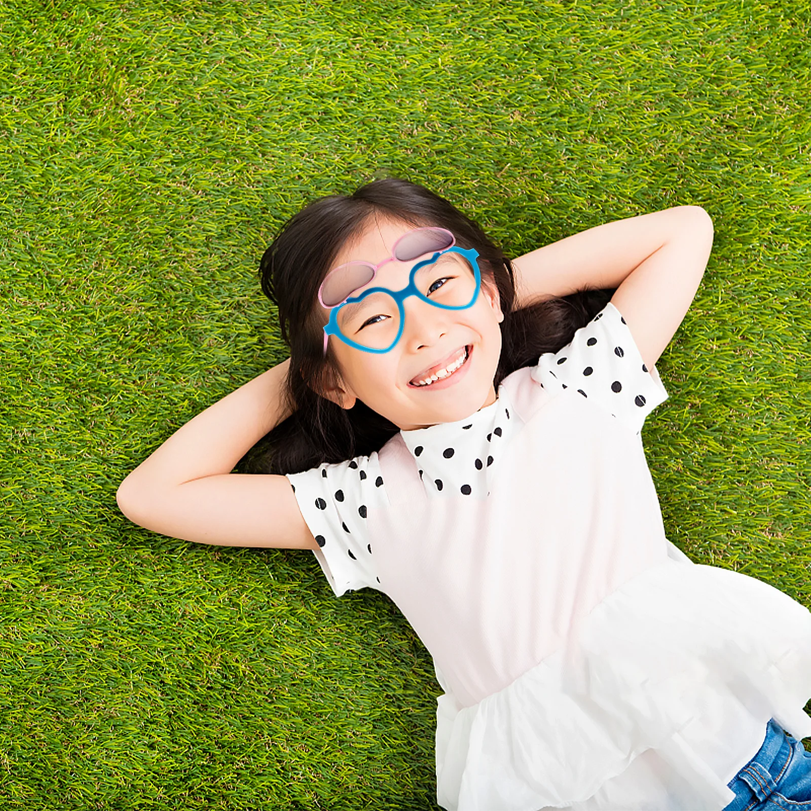 

1 Pair Heart Shape Glasses Adorable Cartoon Sunglasses Party Costume Outdoor Sunglasses