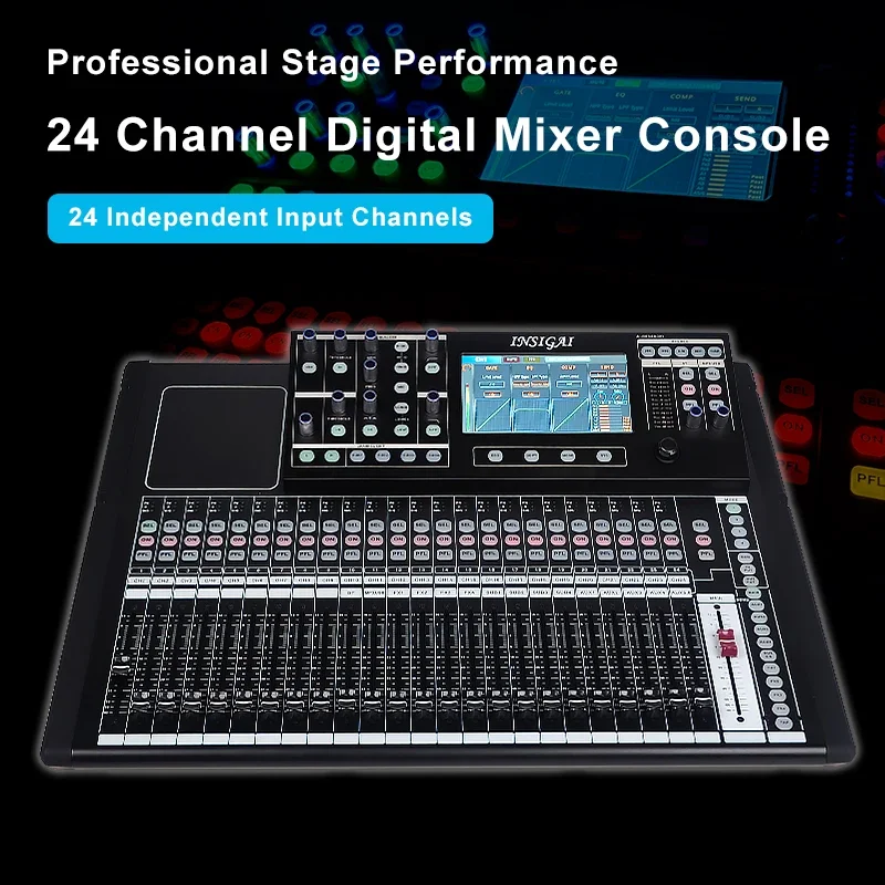 New 24 Channel Digital Mixer Professional Bluetooth Full Live Recording Controller Sound Card Console Audio Digital Mixer