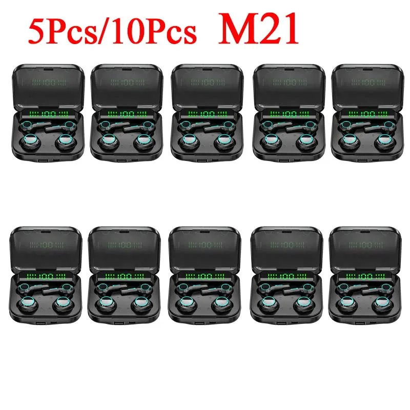 

5Pcs/10Pcs Wholesale M21/M22 TWS Wireless Bluetooth Headphones Couple Earbuds Touch Earphone 9D Sports Headset for Double People