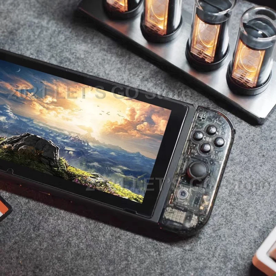 Nintendo Switch用の新しい透明な交換用ケース,青と赤の透明なリア