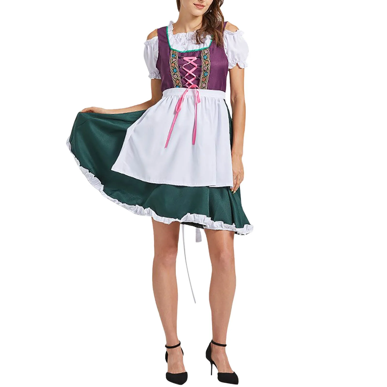 Oktoberfest Dirndl Dress Cosplay Costume 2024 German Beer Festival Tavern Bartender Waitress Outfit Carnival Fancy Dress