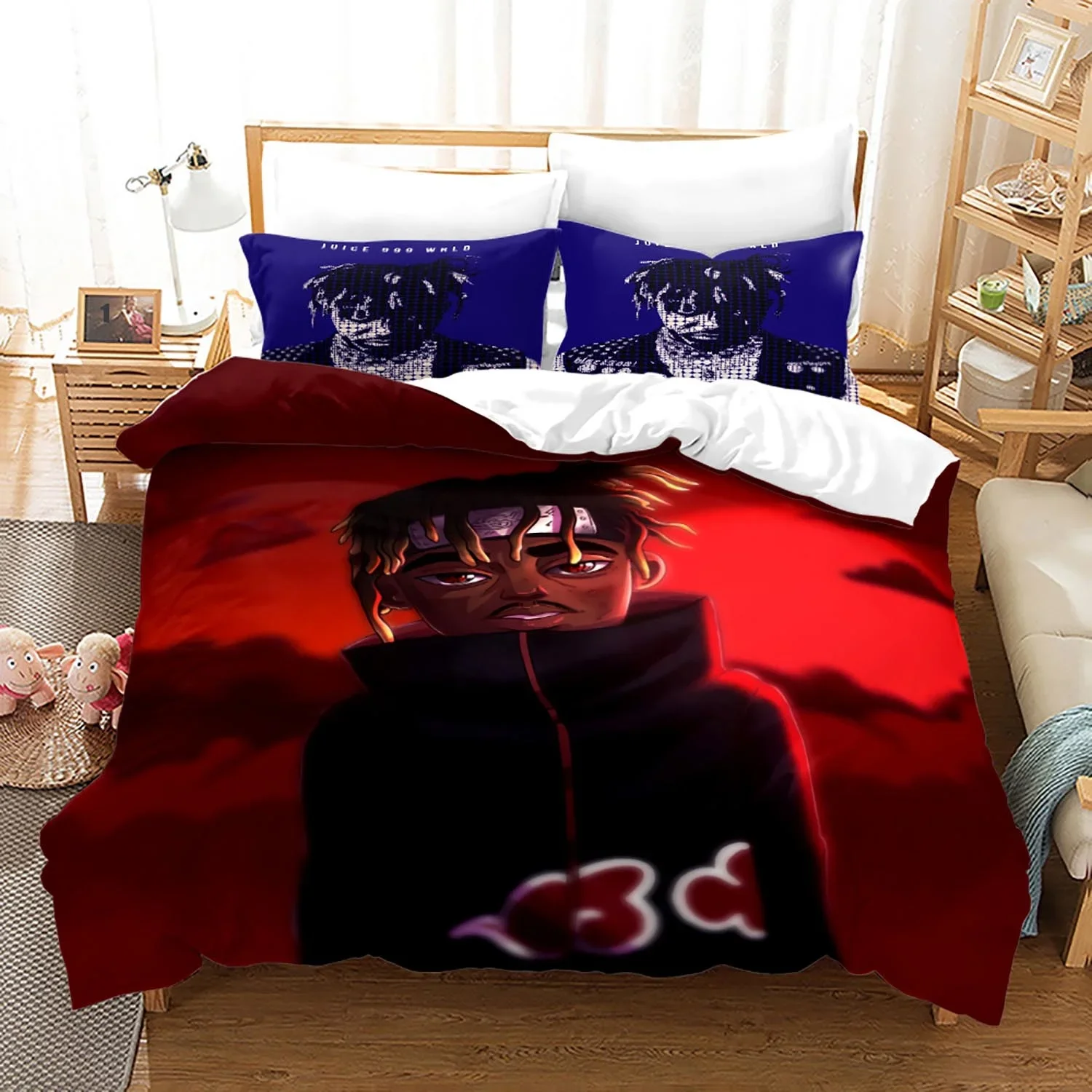 New Juice Wrld Bedding Set Single Twin Full Queen King Size Stars Juice Wrld Bed Set Aldult Kid Bedroom Duvetcover Sets 3D 018