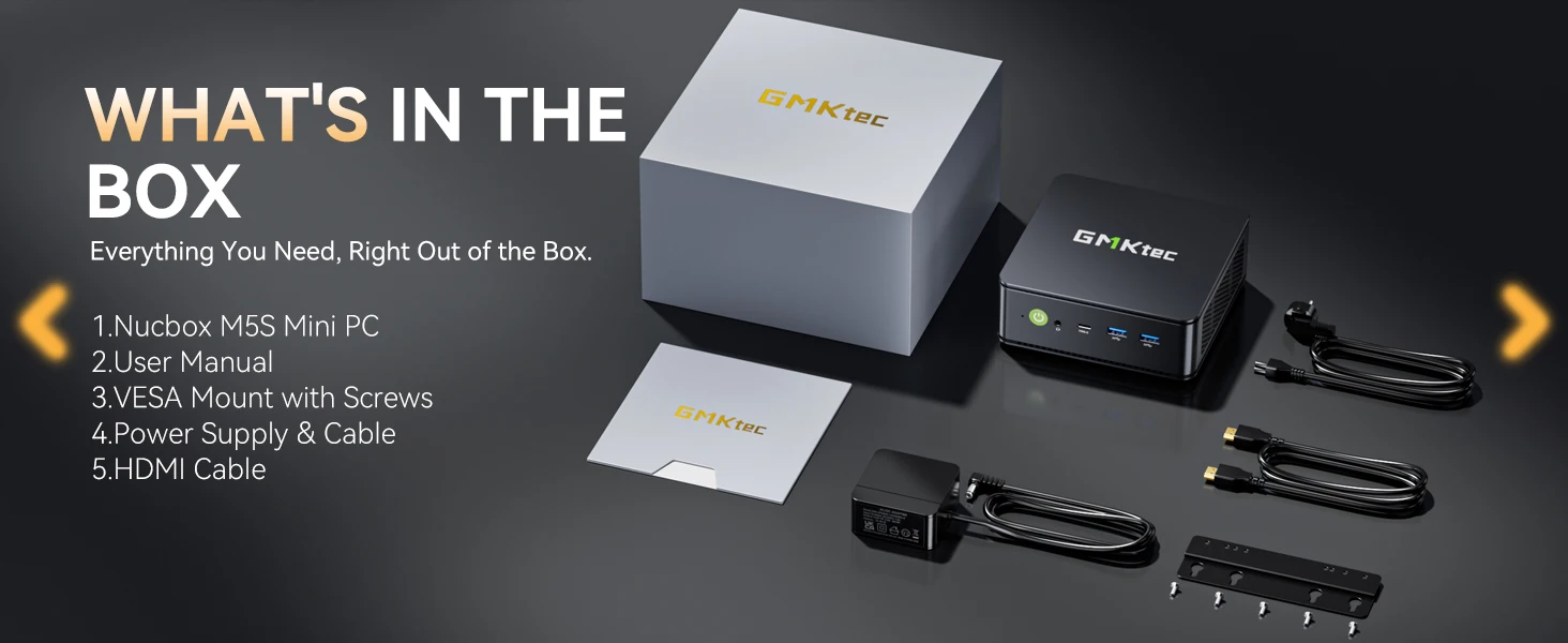GMKtec M5S AMD R3 5400U Mini PC 4-core 8-thread Portable Computer 16GB DDR5 512GB SSD Computer PC Gaming Desktop PC