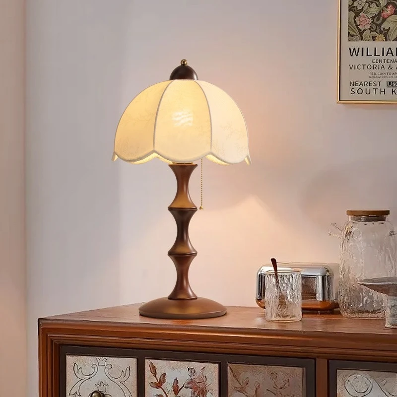 New Mid Century Zen Style Solid Table Lamps Copper Wood Aesthetic for Bedroom Bedside Ambience Tea Room Standing Lights Fixture