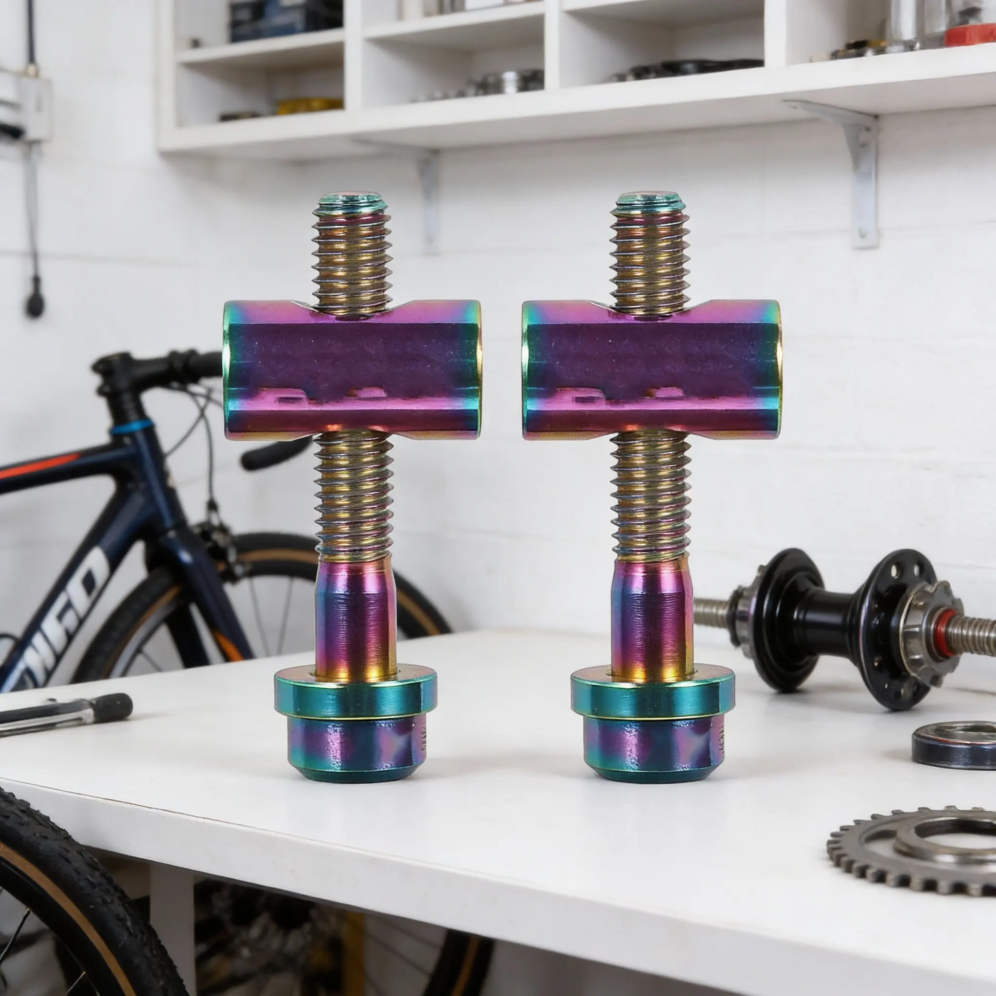 

2Pcs Bike Seatpost Fixed Screws Titanium Alloy Cnc Precision Round Head Bolts for Saddle Seat Post Metal Fixing Screws
