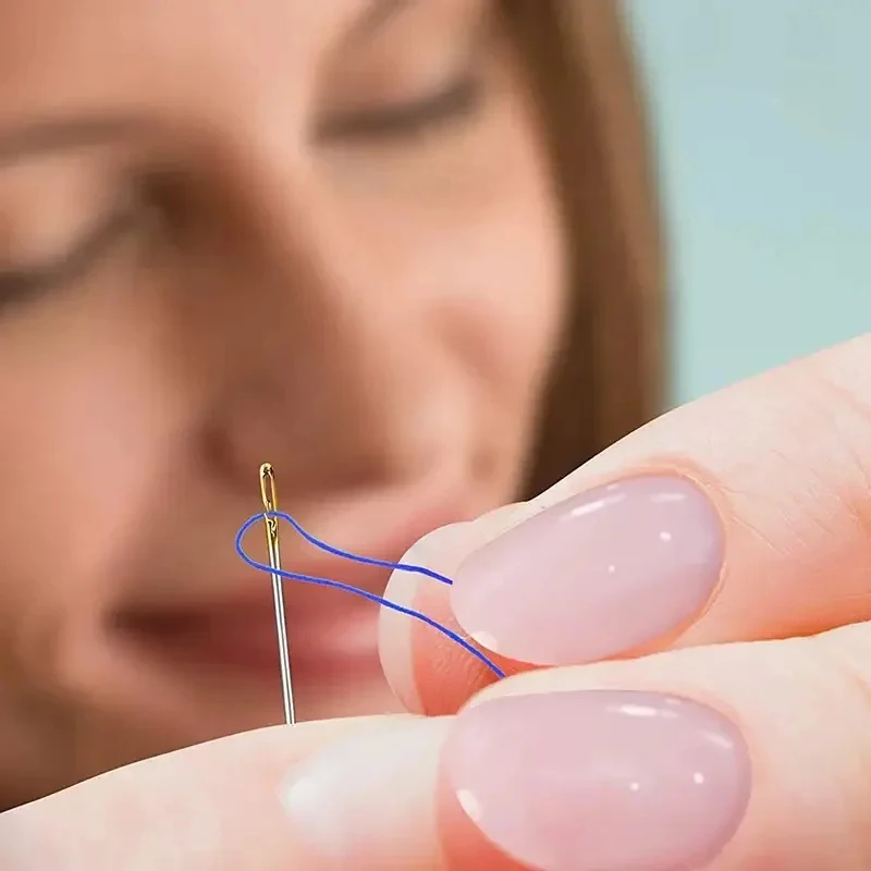 12-96Pcs Blind Needle Elderly Needle-Side Hole Hand Household Sewing Stainless Steel Sewing Needless Threading Diy Jewelry