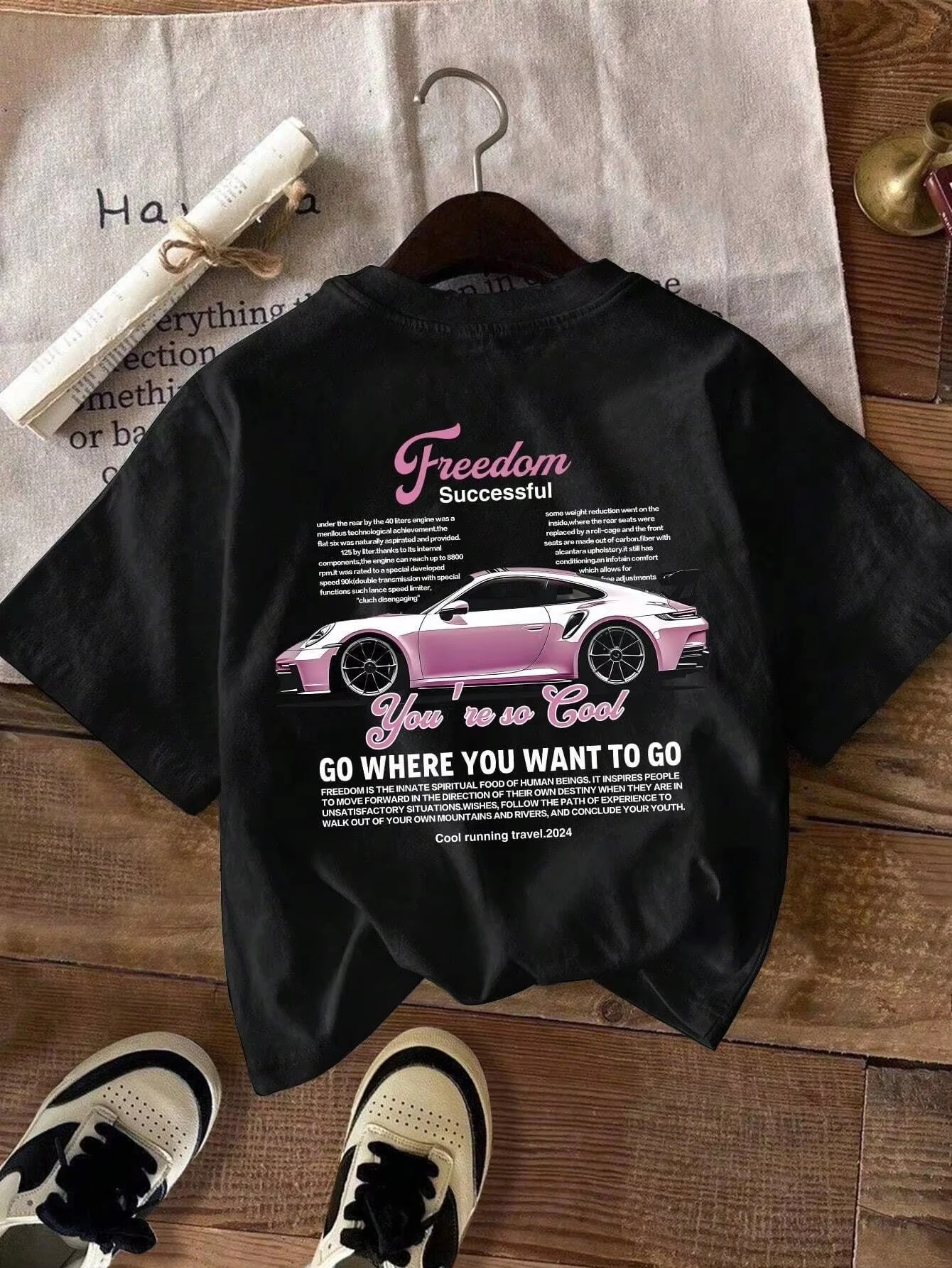 

Cotton T-Shirt with Car Theme Casual Streetwear Unisex Women Men High Quality Casual Loose Oversized Women's Clothing Top Tees