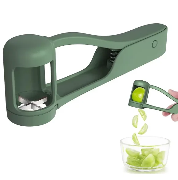 HTMCK Grape & Cherry Tomato Cutter, One Press Quarter Fruit Slicer, Safe Fruit Cutting Tool for Toddler Baby Food, Salad Making
