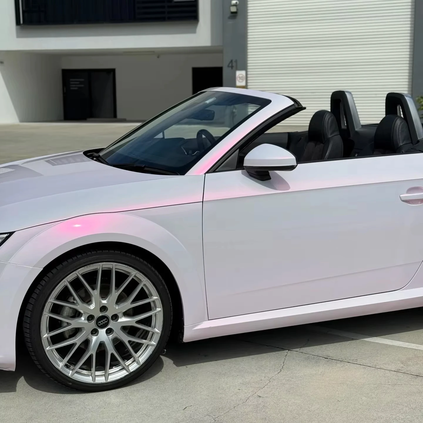 PETブロッサムピンクサテンパールカラーシフトビニールラップ自己修復スクラッチ＆UV耐性グロスPETカラーチェンジPPF