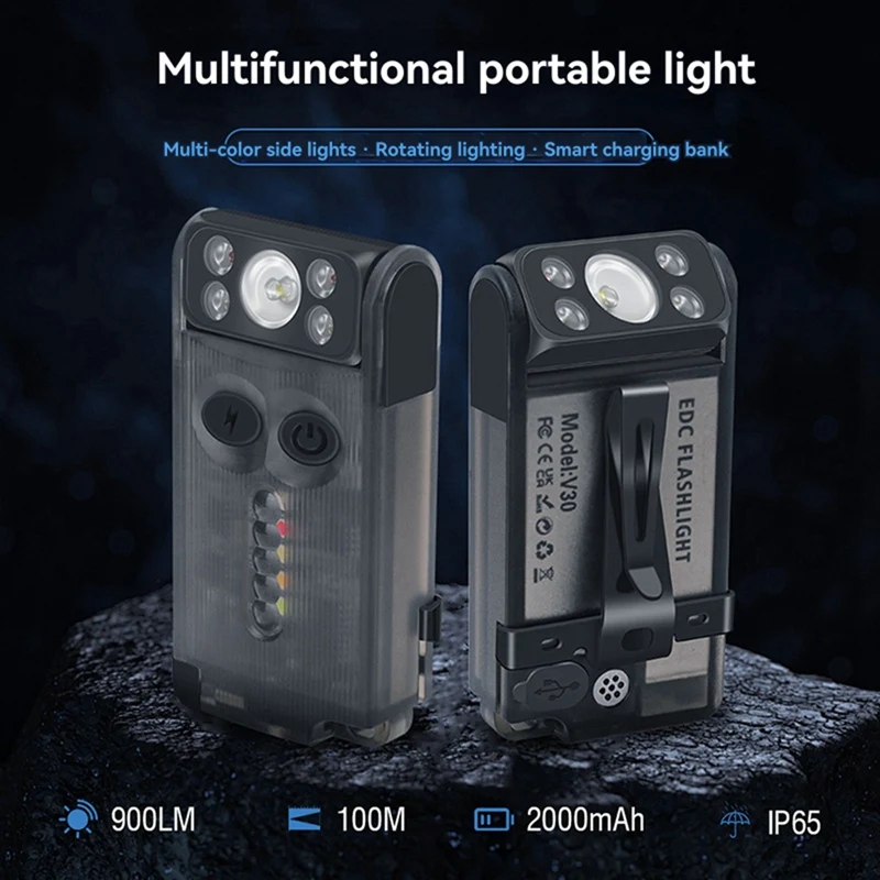 V30 Linterna LED Llavero Luz Llavero Luz Camping Pesca Antorcha Emergencia