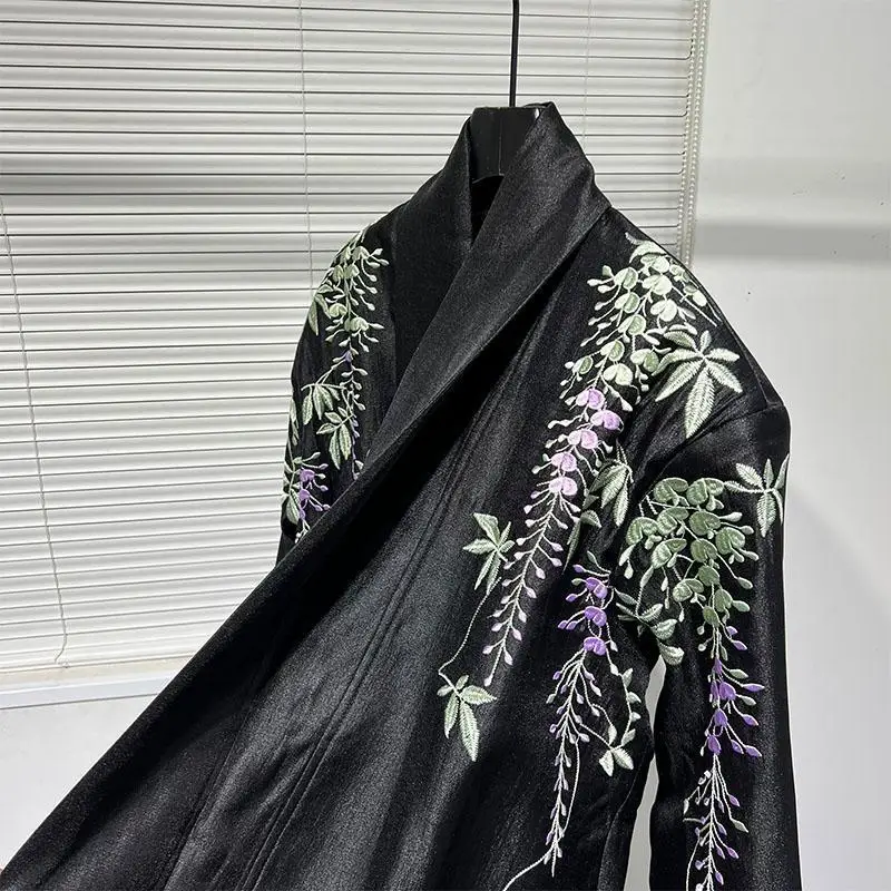 

Special Large Size Retro Embroidered No Button Jaet Men Women Spring New Chinese Sle Trendy Open Cardigan West Suit Top