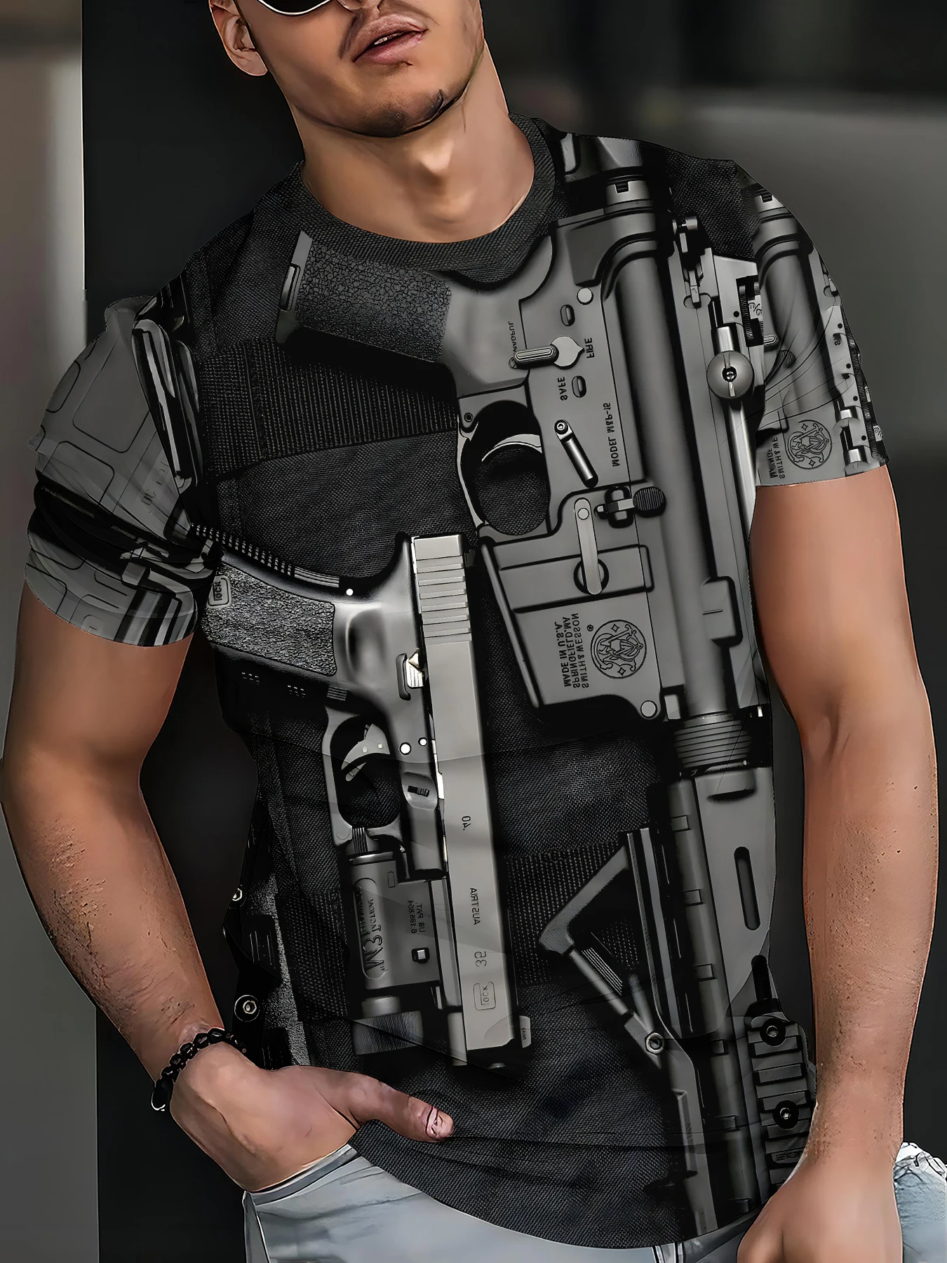 

Men's 3D Digital Printed Casual T-Shirt, Fashionable and Breathable Top