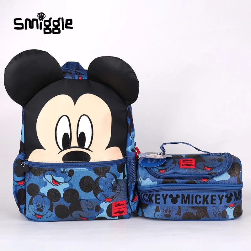 Oryginalna Australia Smiggle Disney chłopcy tornister Mickey plecak dla dzieci torba na lunch zestaw plecaków prezent dla dzieci