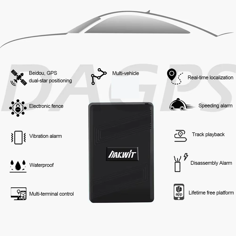 DAGPS Tracker TK600 10days Standby Time Portable GPS 1500mah Battery GPS Tracker With Magnet For Car Kids Personal