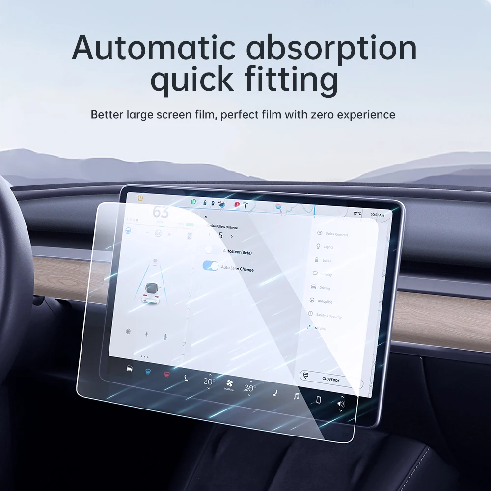 YZ Tempered Glass Screen Protector For Tesla 2024 Highland Model 3 2023  Model Y Center Console HD Protection Screen Protecto