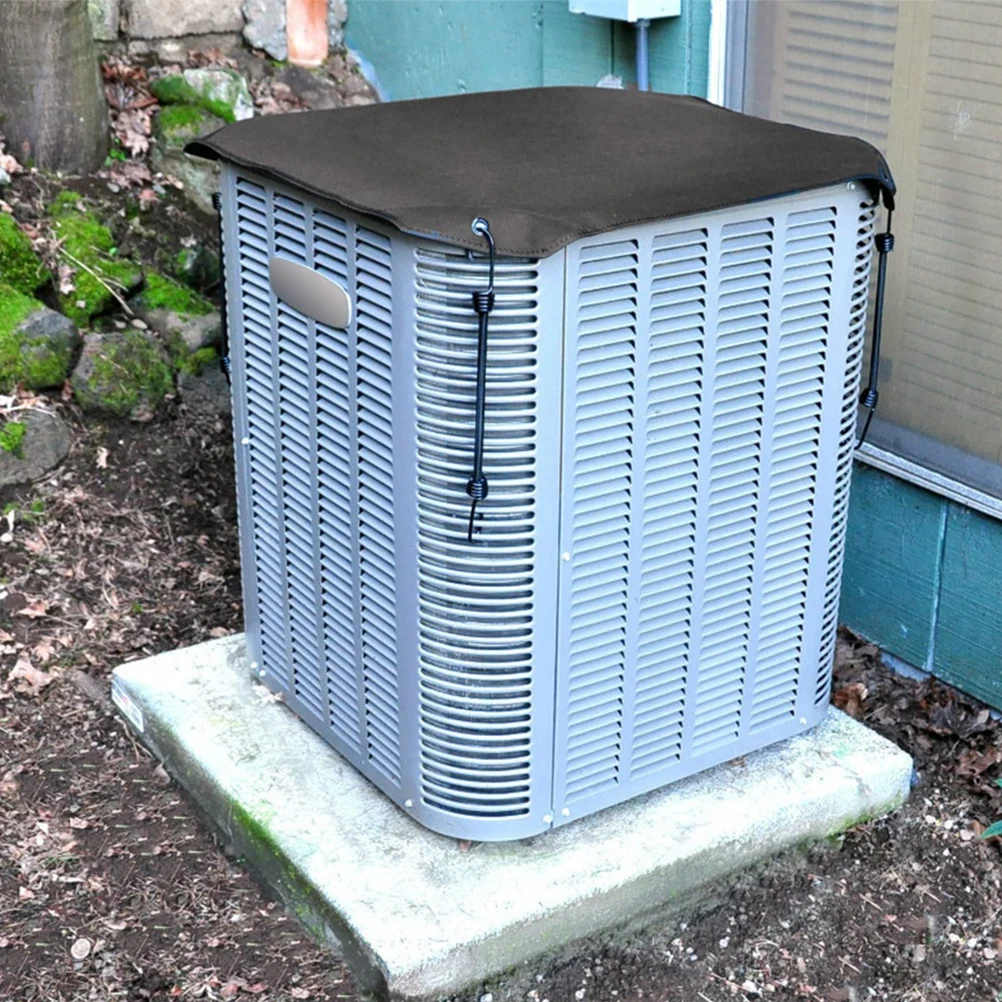 

Universal Outside Air Conditioner Cover Protector Elastic Rope Fix Dirt Droppings Ice Snow Resistant Shield