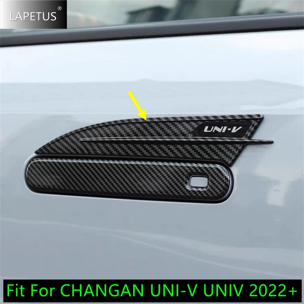 

Car Side Door Pull Doorknob Handle Bowl Decor Cover Trim Accessories For CHANGAN UNI-V UNIV 2022 2023 2024 Black / Carbon Fiber