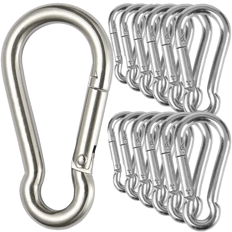 10/5PCS Aluminum Carabiner Key Chain Clip Outdoor Camping Keyring Snap Hook Water Bottle Travel Kit Climbing Accessory