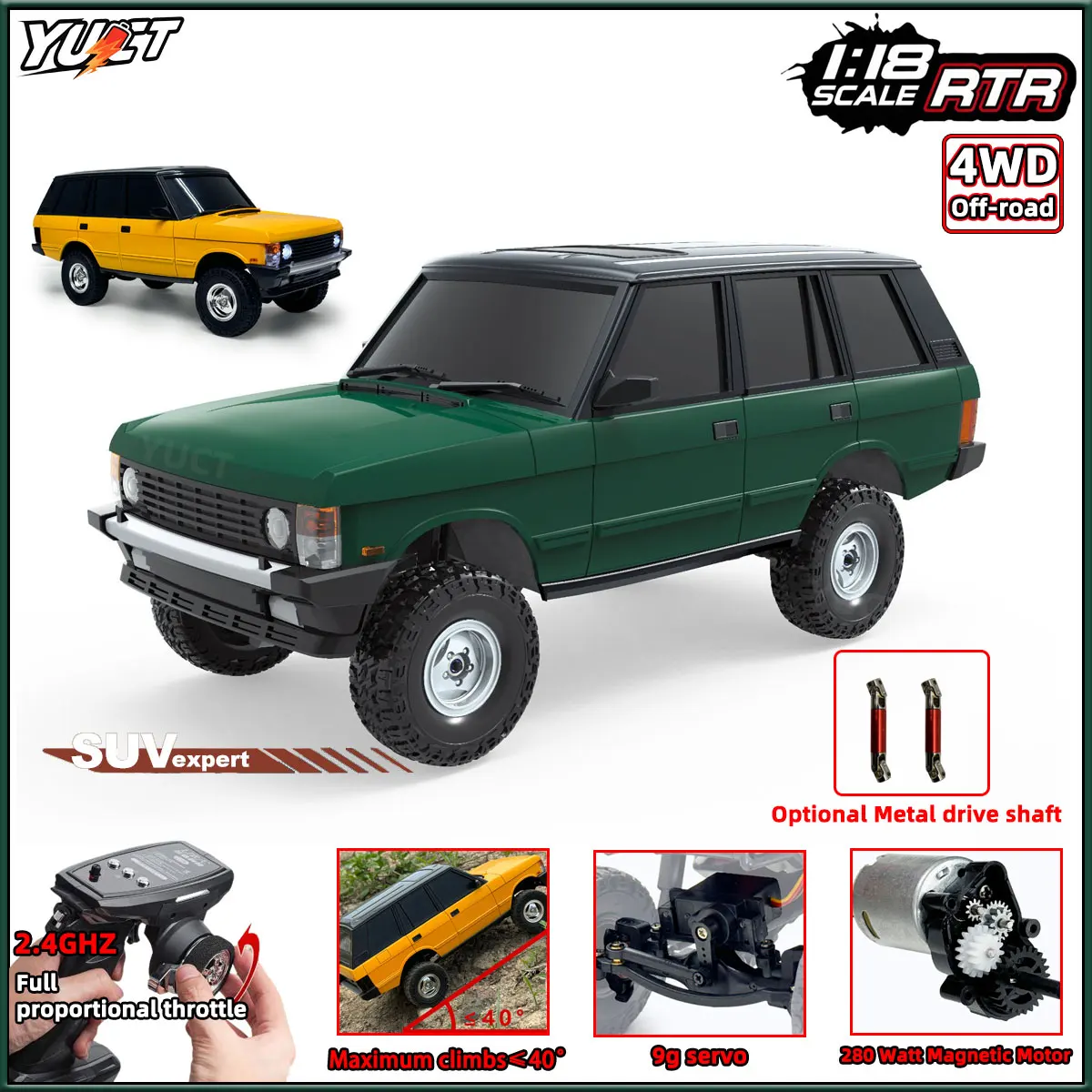 

LD18401 1:18 Радиоуправляемая машина LDR/C 4 × 4WD Внедорожная модель автомобиля с дистанционным управлением Радиоуправляемая альпинистская машина Детские игрушки Рождественские подарки