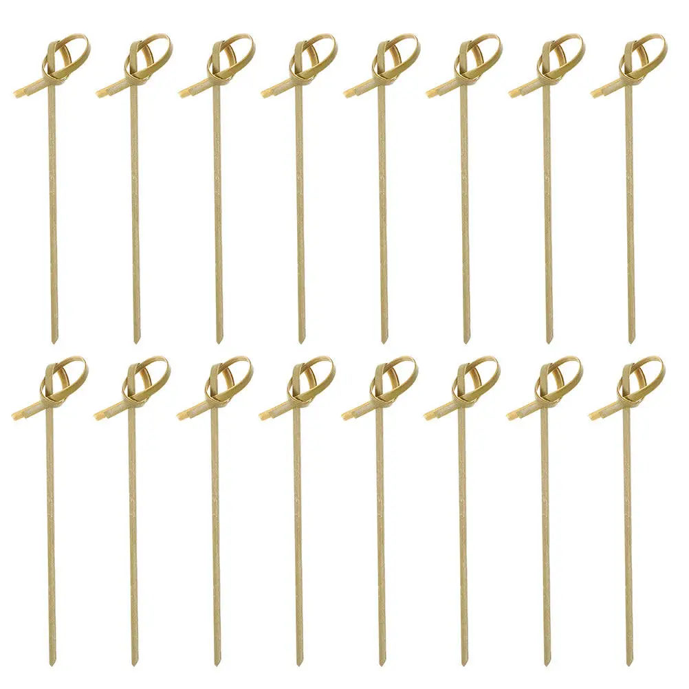 100Pcs Bamboo Fruit Picks Safe Disposable Food Picks Creative Design Appetite Boosting for Home Bar Club Party Supplies