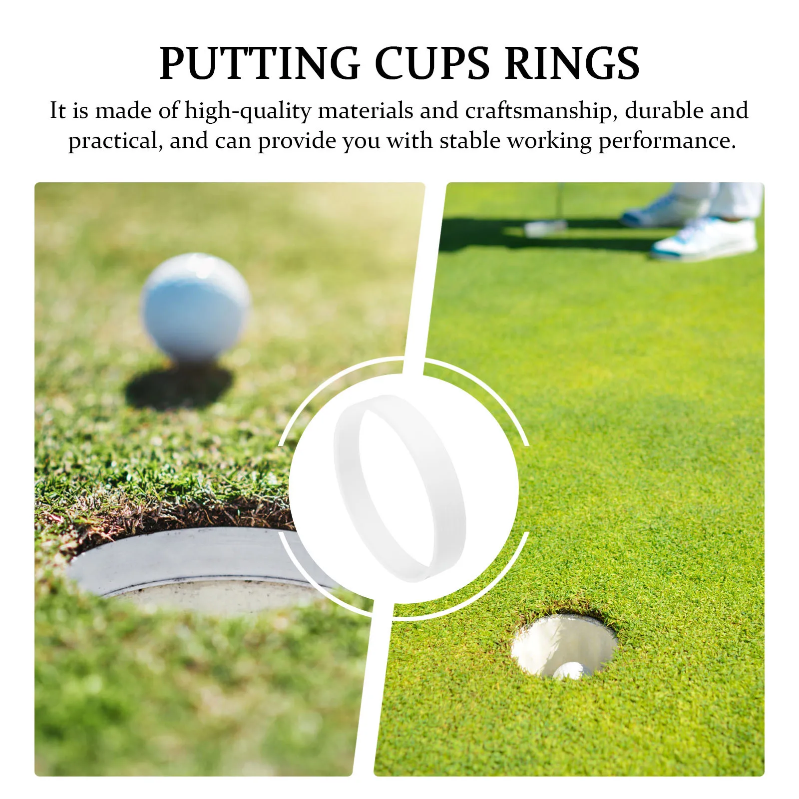Golf Hole Cup Rings Plastic Putting Cups Rings Set of 3 for Putting Green Practice Hole Cup Training Equipment