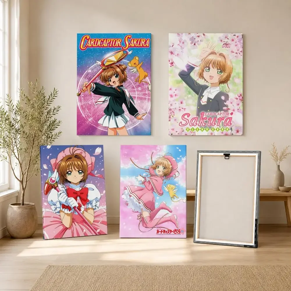 C-Cardcaptor Sakura Anime Painting Calligraphy Framed Canvas Wall Art Print | Modern Poster | Home Hallway Decor