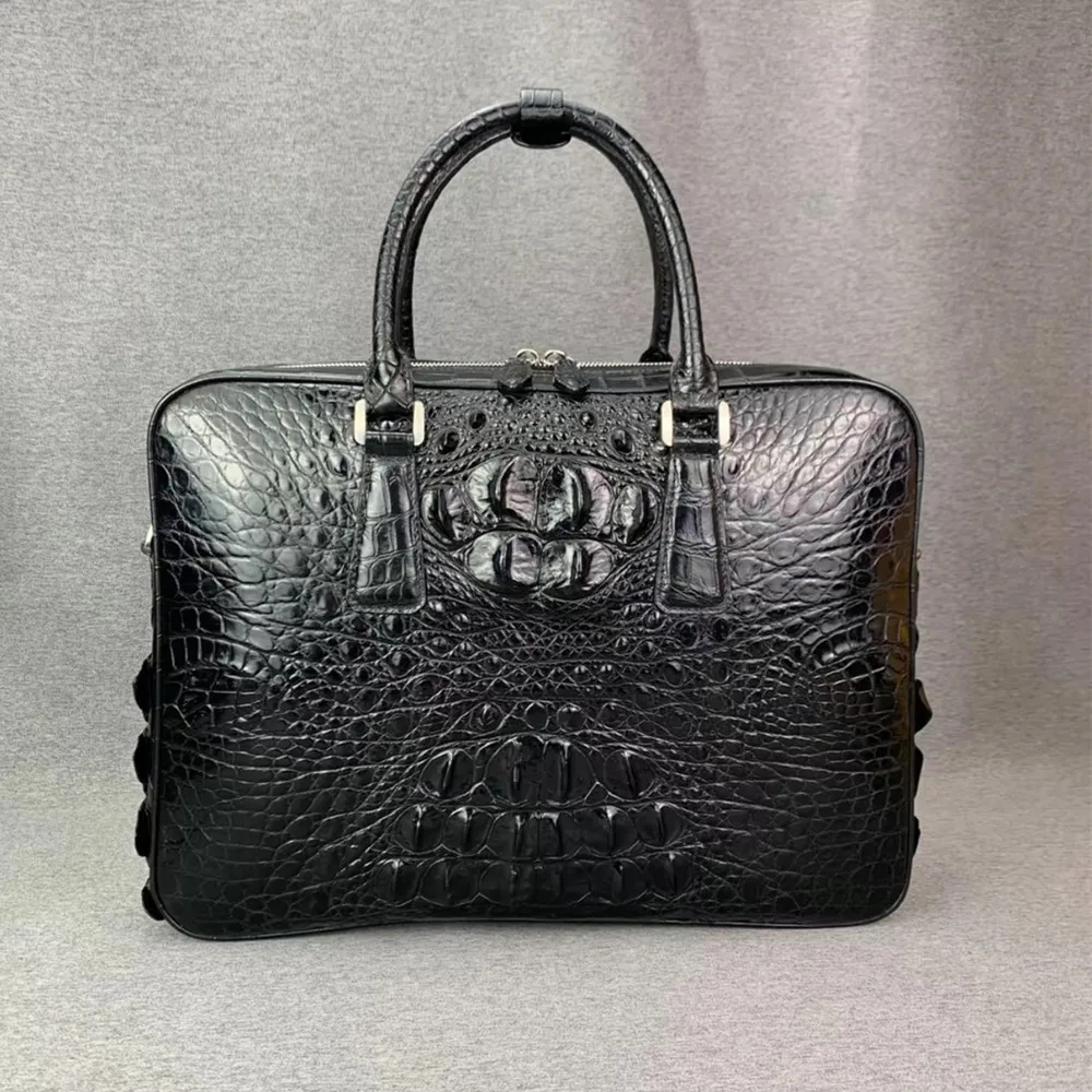Genuine crocodile leather men's briefcase authentic crocodile leather business handbag high-end men's cross-body bag laptop bag