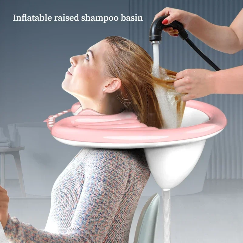 1Set  Inflatable Shampoo Basin PVC Foldable Portable Shampoo Pad Spa Tub Deflate Hair Washing Basin for Pregnant Women Elderly