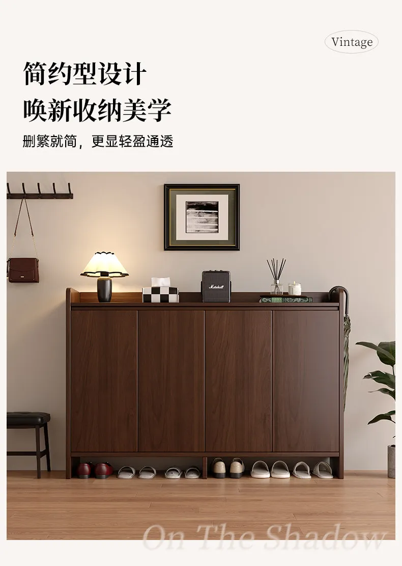 Zapatero de entrada multicapa 2026, nuevo mueble para el hogar, de madera maciza y tablero ecológico, resistente y duradero, a prueba de polvo, pequeño y compacto.