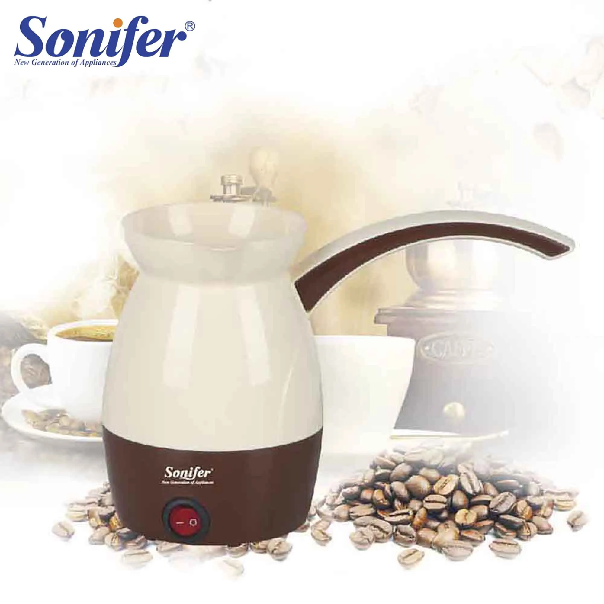 

0.5L Mini Coffee Machine Turkey Coffee Maker 800W Electrical Coffee Pot Boiled Milk Coffee Kettle for Gift 220V Sonifer