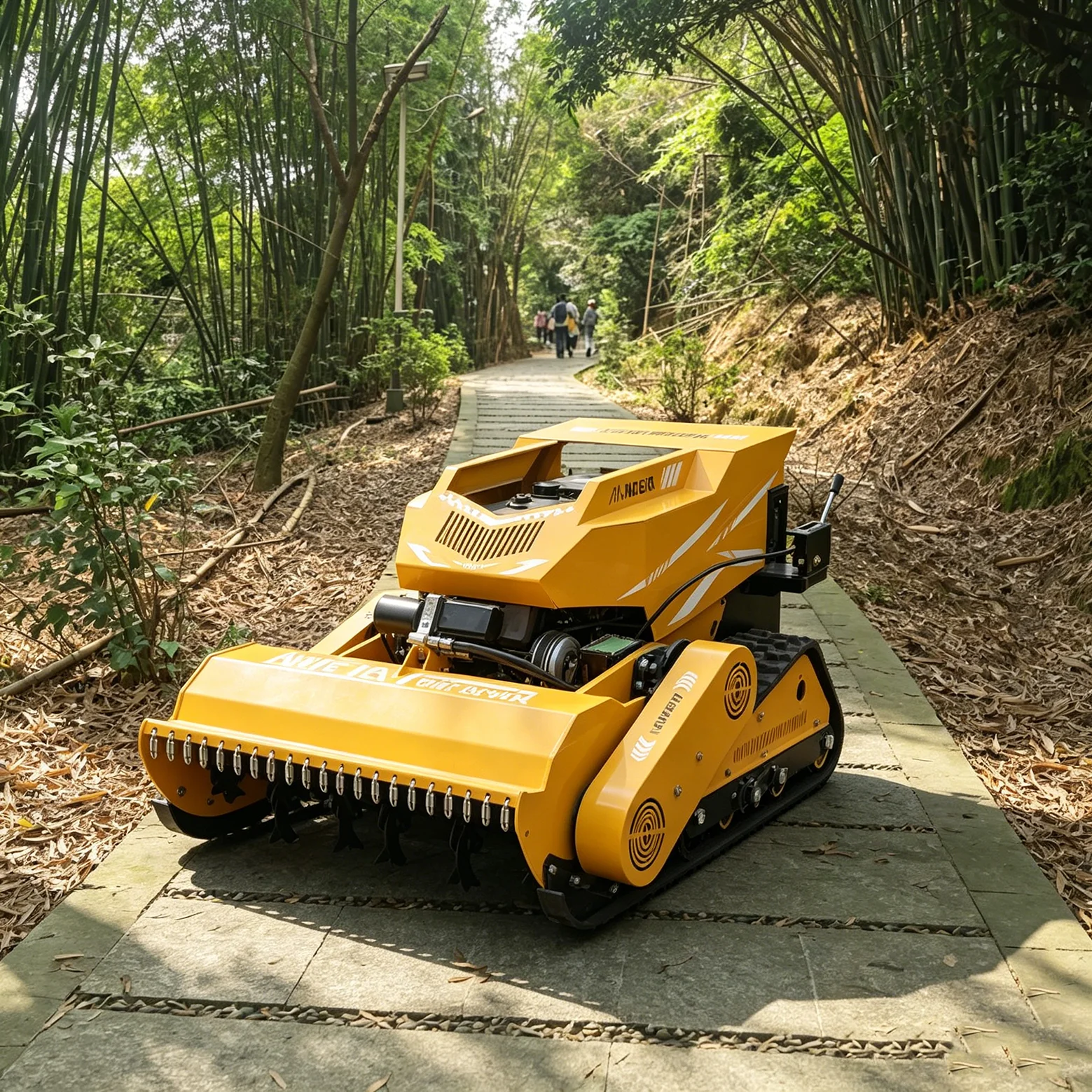 Customized lawn mower diesel garden remote control 80 100 120cm cutting width flywheel lawn mower for sale